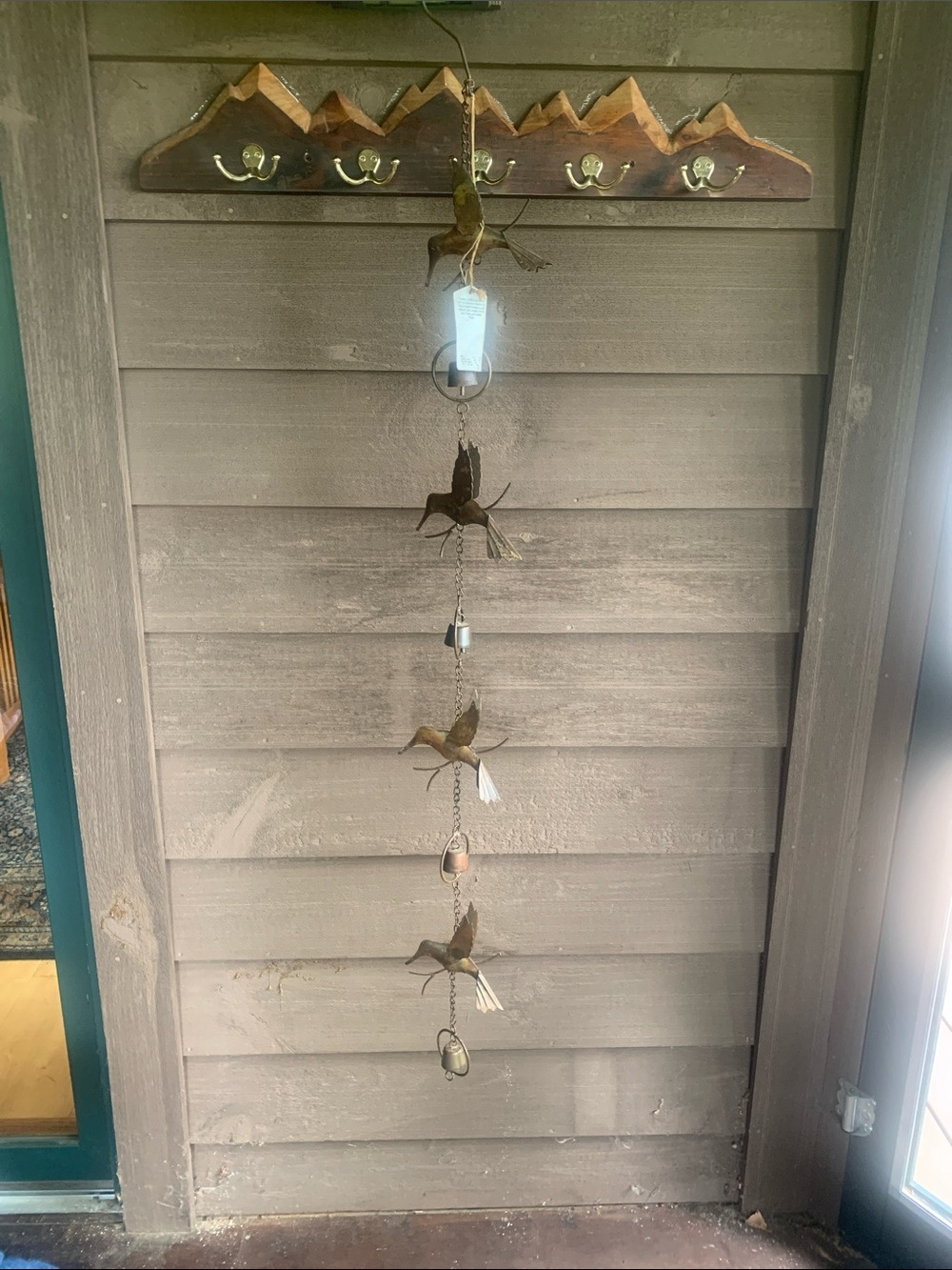 Rustic Hummingbird Wall Hanging - Brown and Gold Home Wall Decor